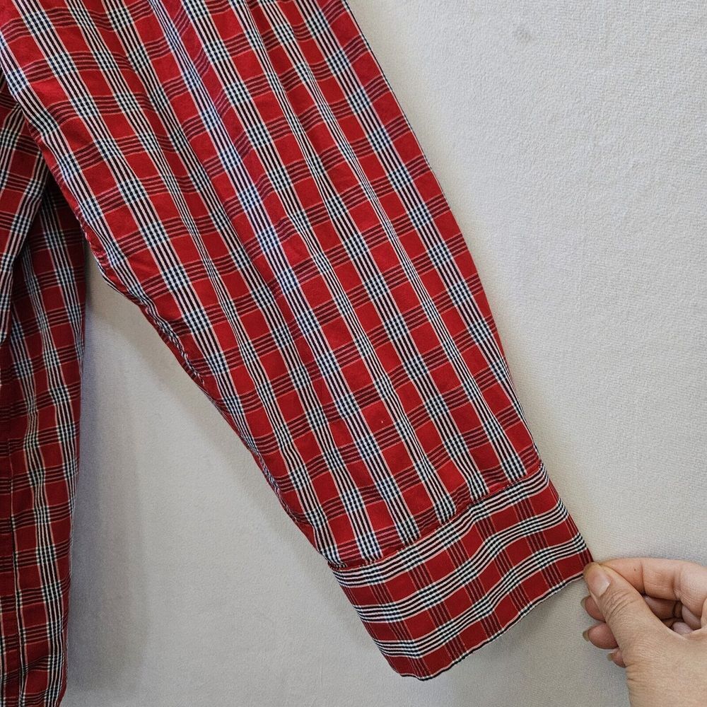 Tailorbyrd Mens 2XL Striped Dress Shirt Red Blue Plaid Flip Cuff Floral L/Sleeve - Picture 9 of 12